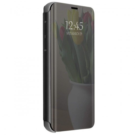 Husa Fusion Samsung Galaxy M20 Flip Cover Oglinda Negru