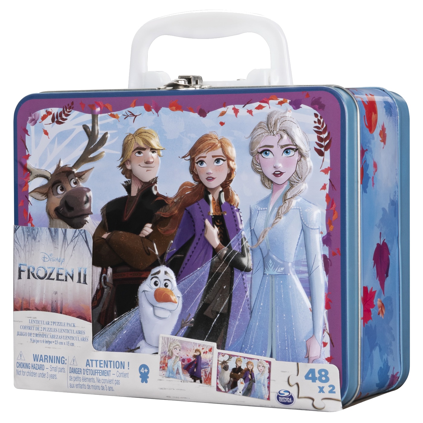 Set 2 puzzle-uri Spin Master Disney Frozen II, gentuta metalica, 48 piese