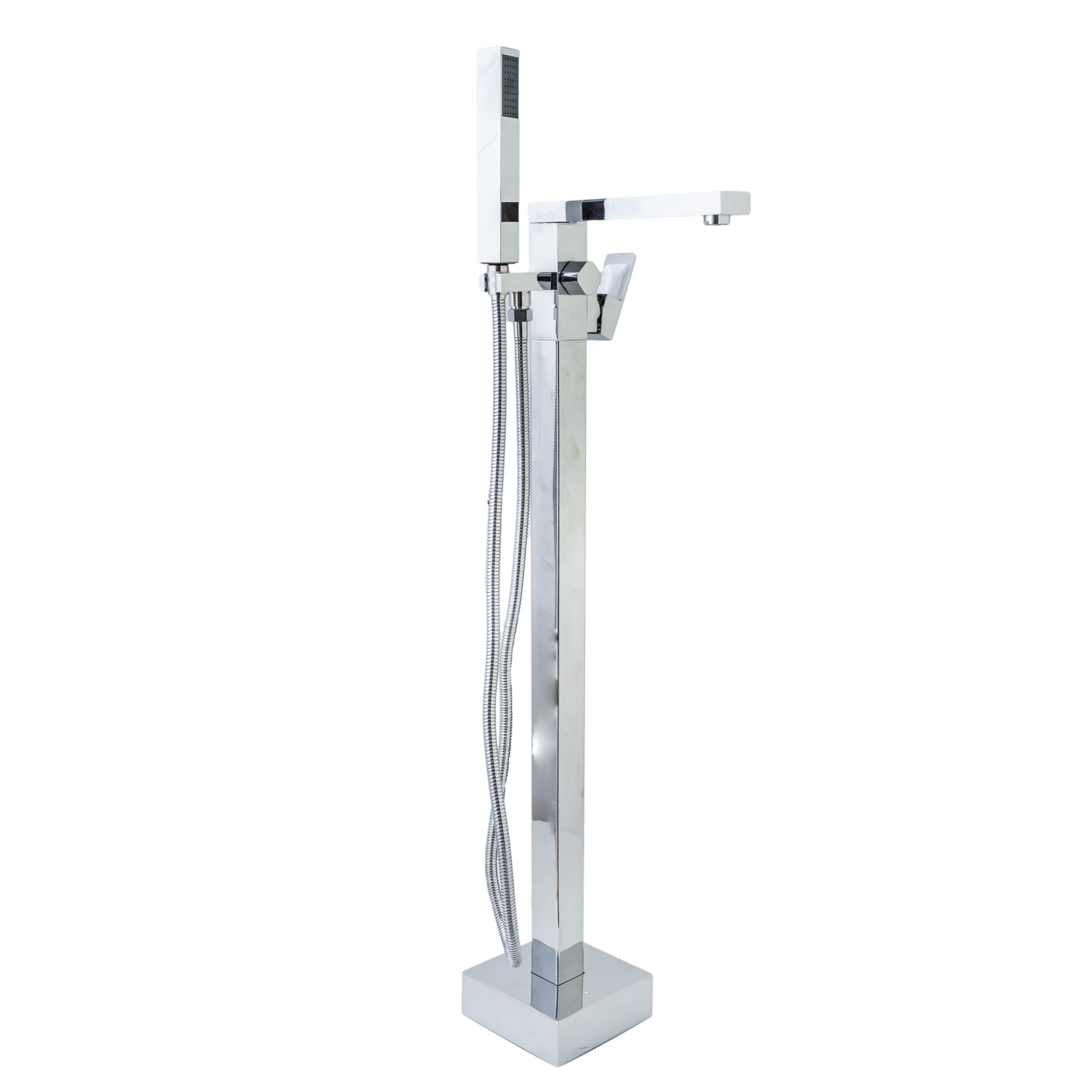 Baterie cada freestanding , design rectangular , crom lucios TRENDY S