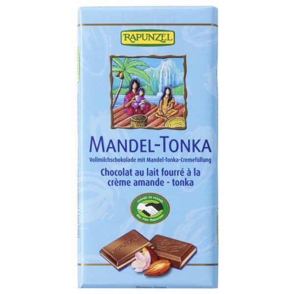 Ciocolata cu crema de migdale si tonka , Rapunzel, 100g