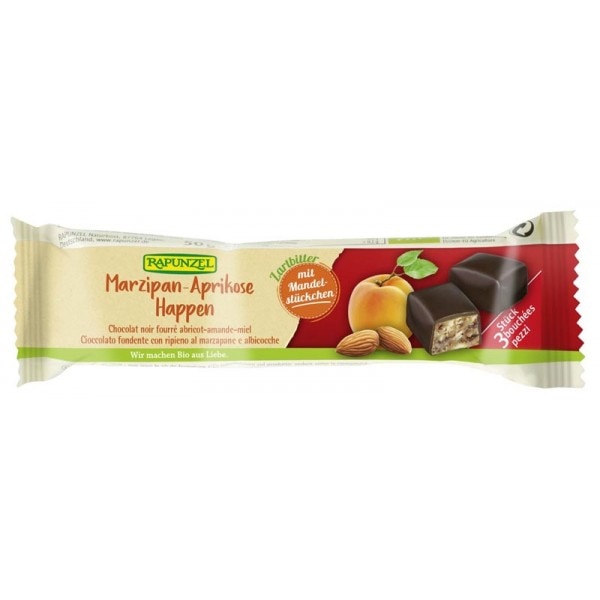 Baton cu martipan caise si ciocolata amaruie, Rapunzel, 50g