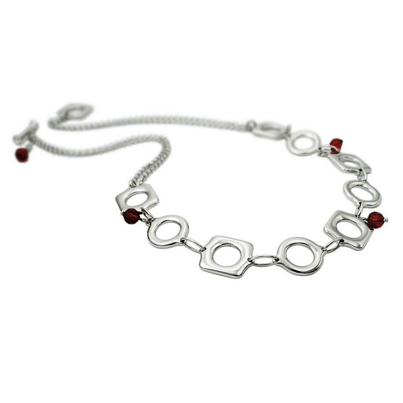 Colier elegant din otel si cristale - BeSpecial 723, 50, Alb