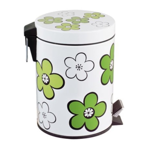Cos gunoi cu pedala FLOWER 12L verde