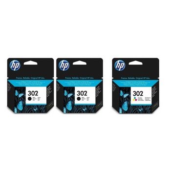 Pachet cartuse cerneala F6U66AE (302) negru x 2 F6U65AE (302) tricolor HP original 545 pagini Pachet cartuse cerneala F6U66AE (302) negru x 2 F6U65AE (302) tricolor HP original 545 pagini