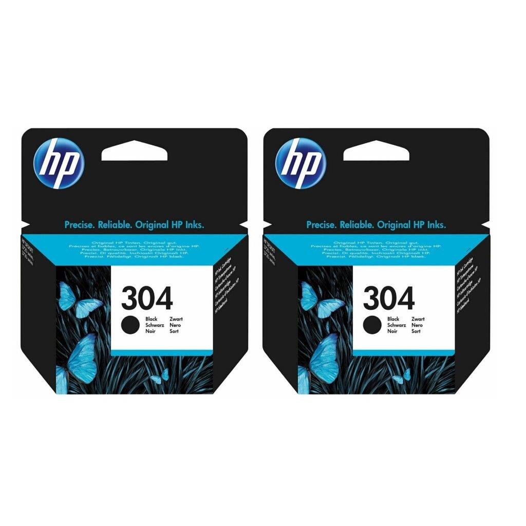 Pachet cartuse cerneala N9K06AE (304) negru x 2 HP original 8ml 240 pagini