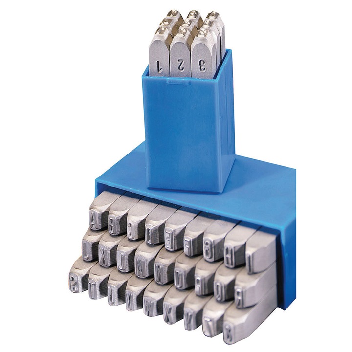 Set poansoane litere a-z si & , 27 piese 10 mm