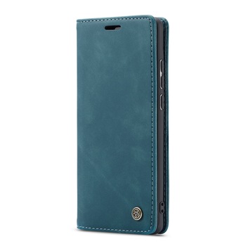 Husa Huawei P30 Lite - CaseMe, slim piele, tip portofel, stand, inchidere magnetica, textura catifelata, Albastru