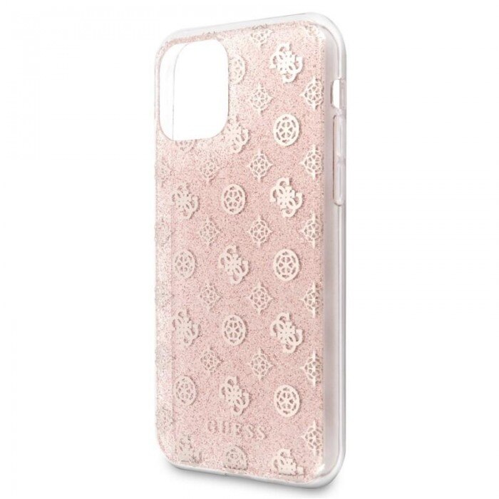Husa de protectie, Guess Peony Solid Glitter, iPhone 11 Pro, Roz
