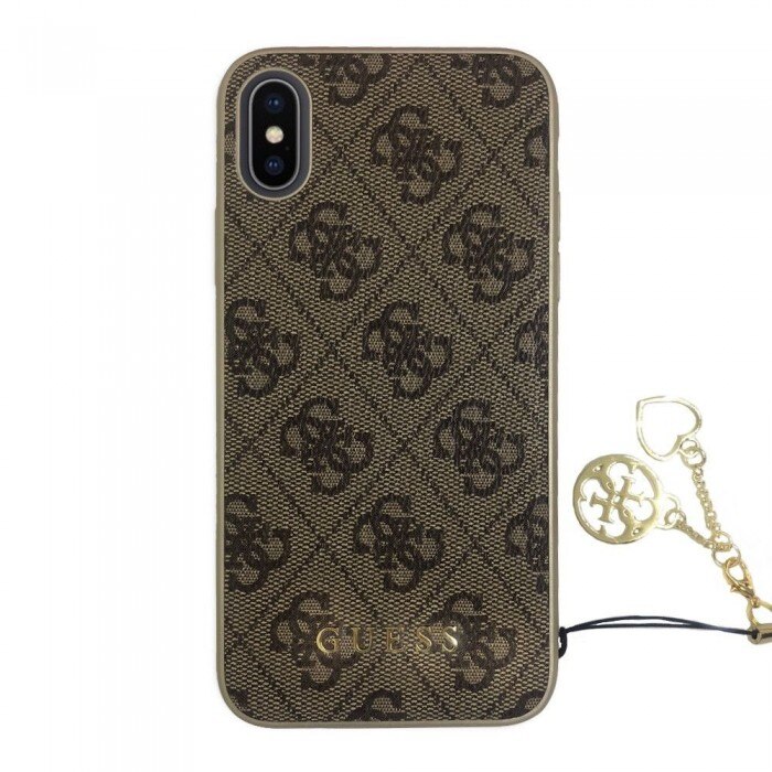 Husa de protectie, Guess 4G Charms Collection, iPhone XR, Maro