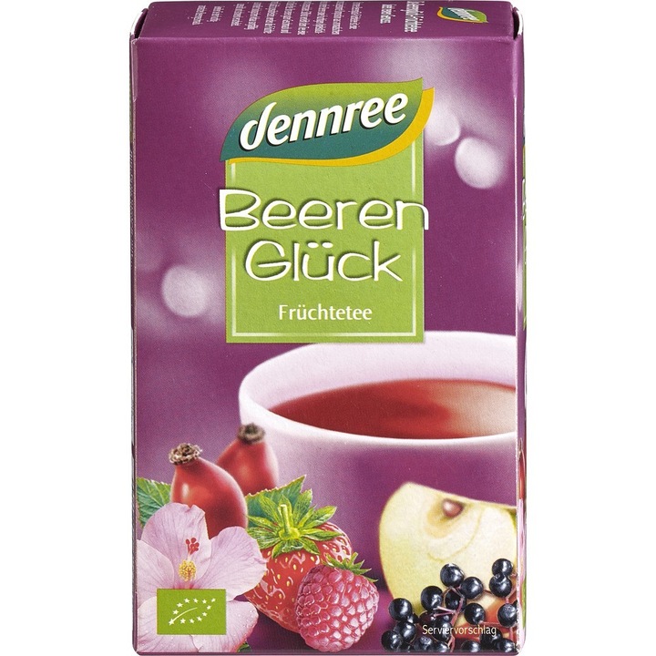 Ceai cu fructe de padure 20 plicuri bio, 40g, Dennree