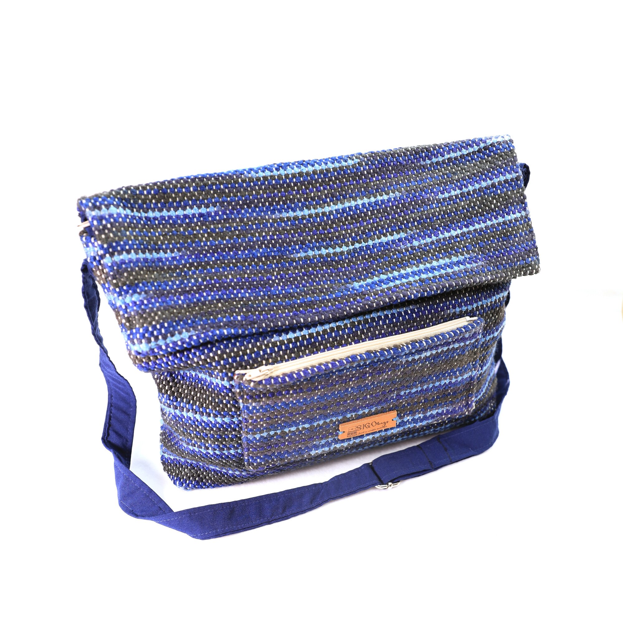 Geanta tesuta manual SIGO, bleumarin V14
