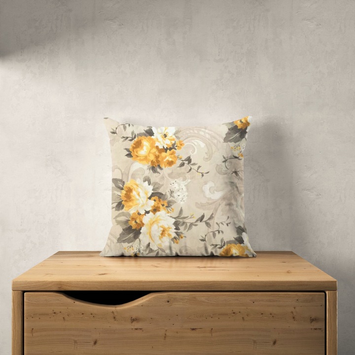 Dekoratív párnahuzat "Rosela amarillo" 45*45 cm.