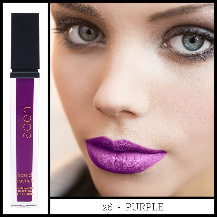 Aden Течно Червило 26 Purple 7 ml