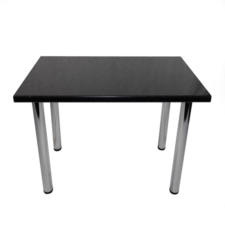 Masa de bucatarie DENVER, blat termorezistent, 90x60x75 cm, Andromeda negru extralucioasa