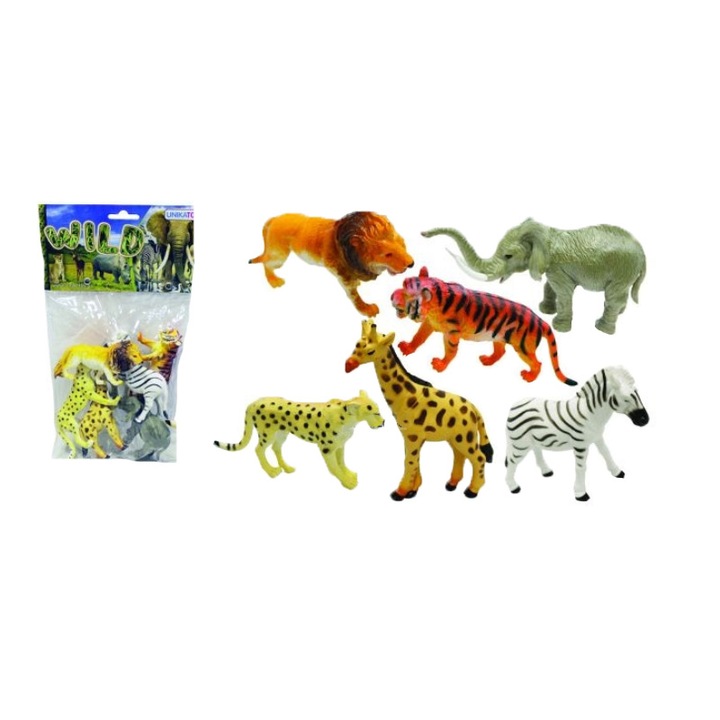 Set animale 6 piese Unika Toy Safari 24390, Multicolor