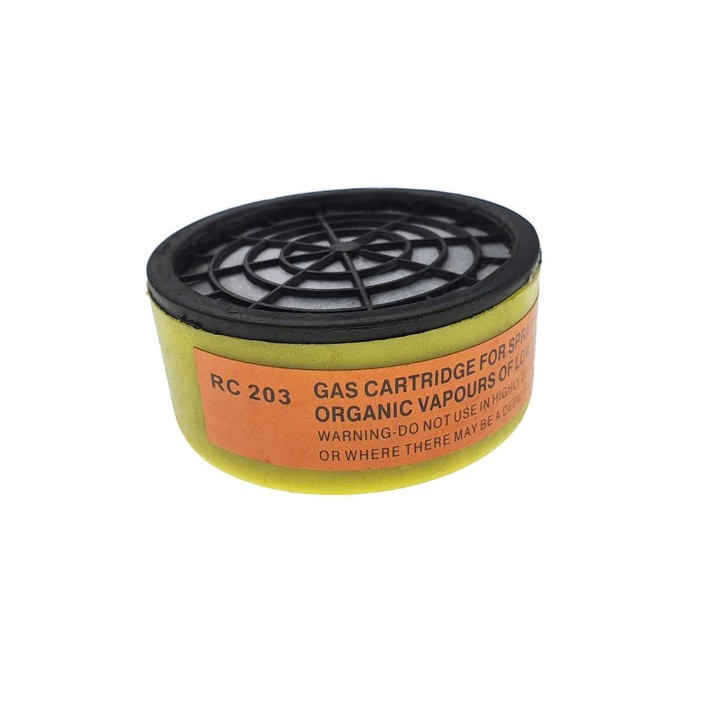 Cartus RC203 cu carbon activ, de inlocuire pentru filtru la masca de protectie, 70x30mm Negru