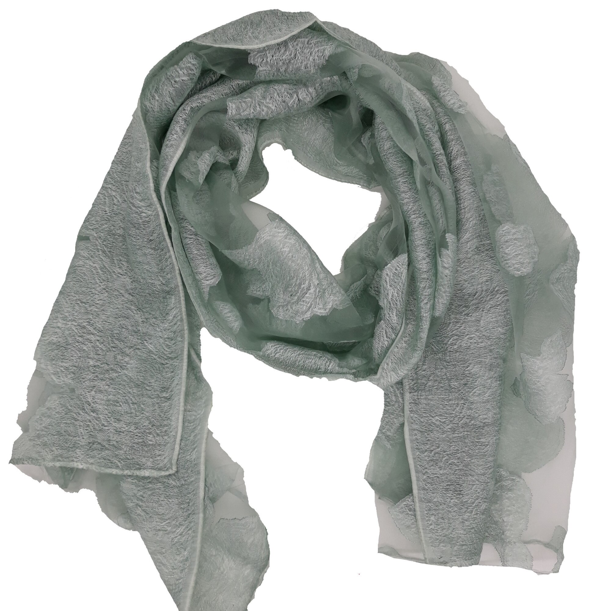 Esarfa dama, model floral, vernil, dimensiune:190/70 cm