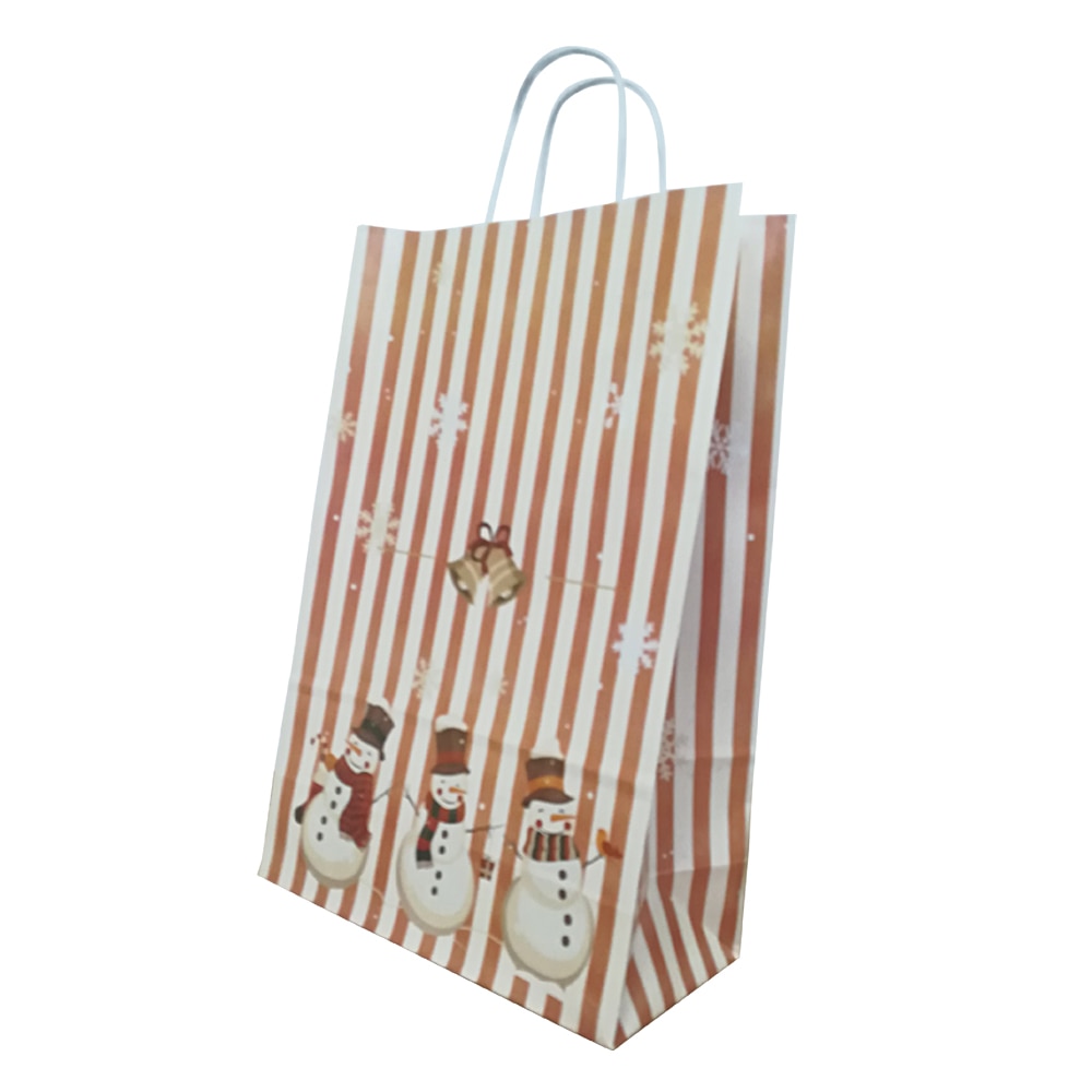 Punga cadou hartie , Sacosa cadou hartie, 22x10x32 cm, model CRACIUN6, set 10 bucati