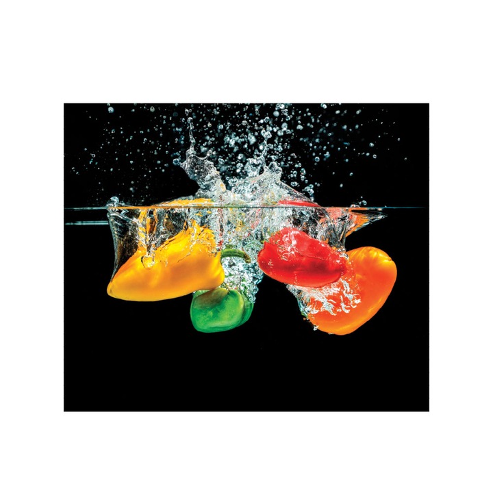 Panou decorativ din sticla securizata pentru bucatarie, protectie aragaz, antistropire, sticla securizata 6mm, Print UV, octopus, imprimata Multicolor, 800mmx600mm, oct103-80x60