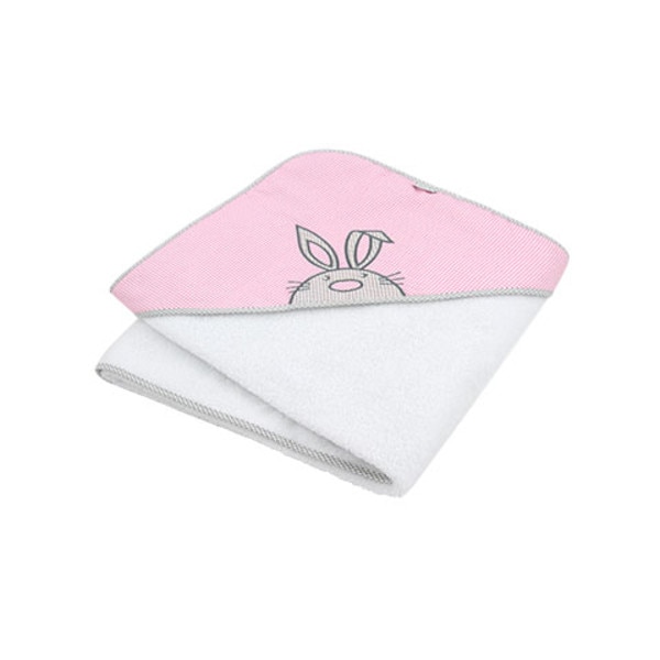 Prosop 100 x 100 cm cu gluga pentru bebelusi Ty i My Find me PTM-R, Alb