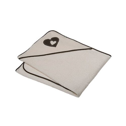 Prosop 100 x 100 cm cu gluga pentru bebelusi Ty i My PBG-HM, Crem