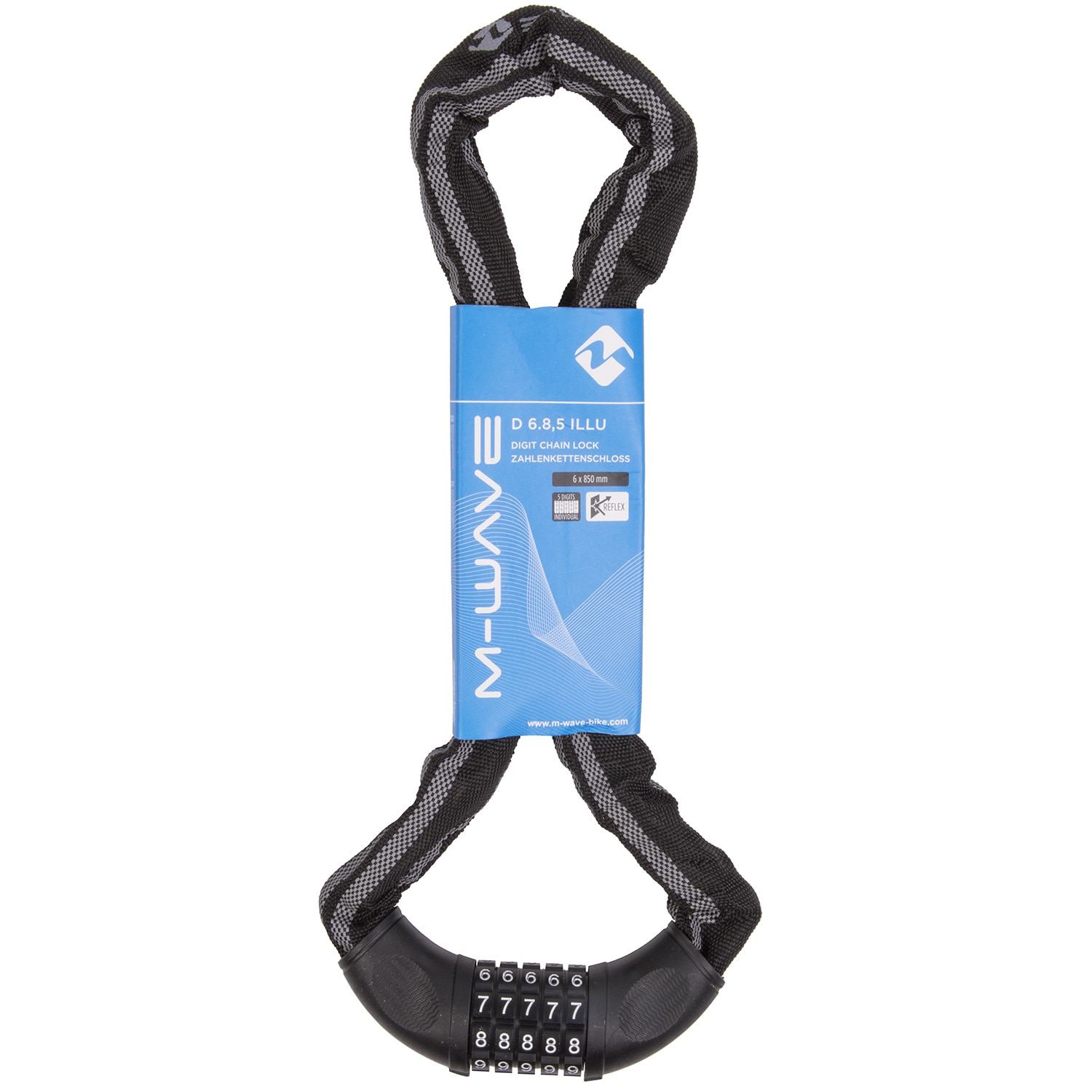 Antifurt tip lant cu cifru M-Wave d 6.8,5 Illu Reflex