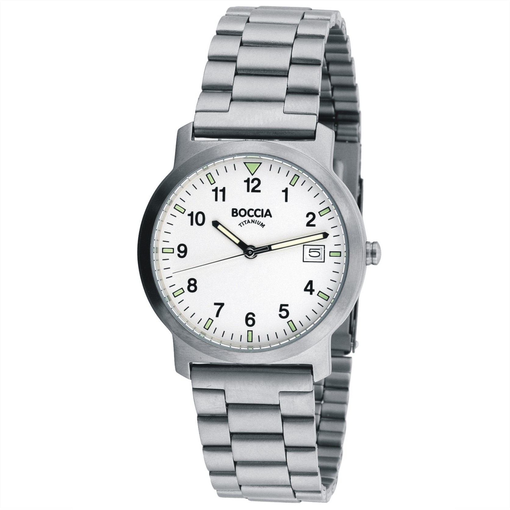 Ceas Boccia 3630-01, unisex, titan, carcasa de 37 mm