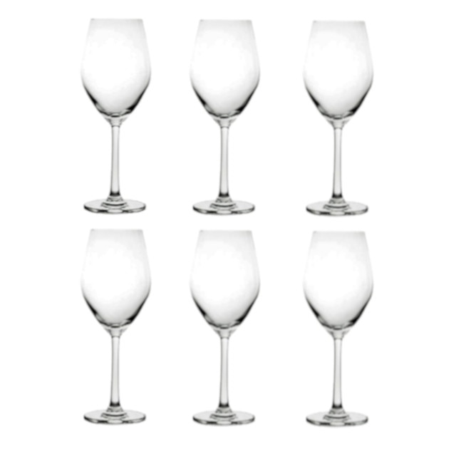Set 6 pahare sticla OCEAN SANTE cu picior pentru vin alb 340ml