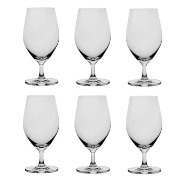 Set 6 pahare sticla OCEAN SANTE cu picior pentru apa 405ml
