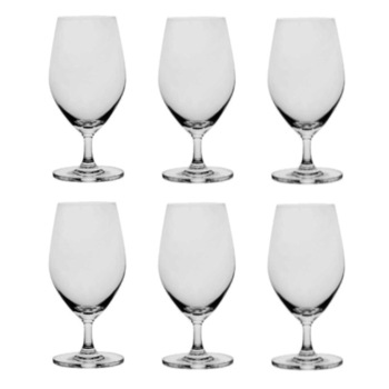 Set 6 pahare sticla OCEAN SANTE cu picior pentru apa 405ml Set 6 pahare sticla OCEAN SANTE cu picior pentru apa 405ml