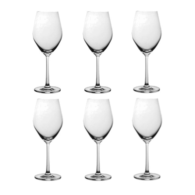 Set 6 pahare sticla OCEAN SANTE cu picior pentru vin rosu 420ml