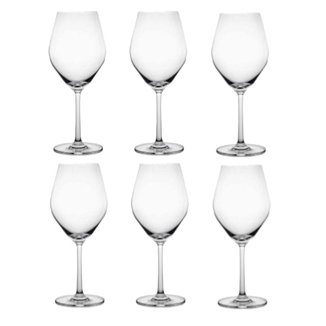 Set 6 pahare sticla OCEAN SANTE cu picior pentru vin rosu 595ml