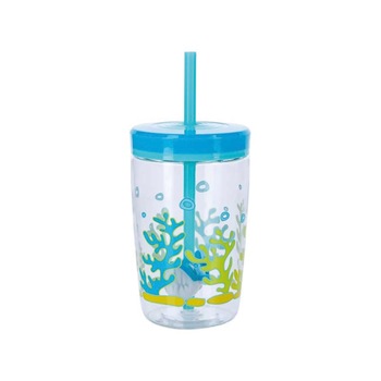 Pahar de apa pentru copii - Floating Straw Tumbler, Blue Shark/Albastru, 470 ml, Contigo Pahar de apa pentru copii - Floating Straw Tumbler, Blue Shark/Albastru, 470 ml, Contigo