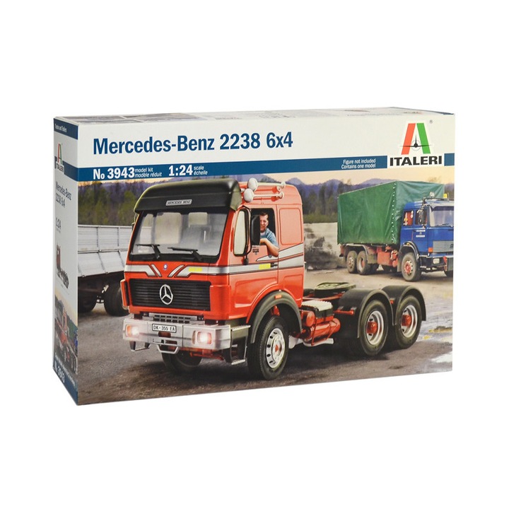 Kit de construit camion MERCEDES BENZ 2238 6x4, Lungime 28 cm, Scara 1:24, 14+