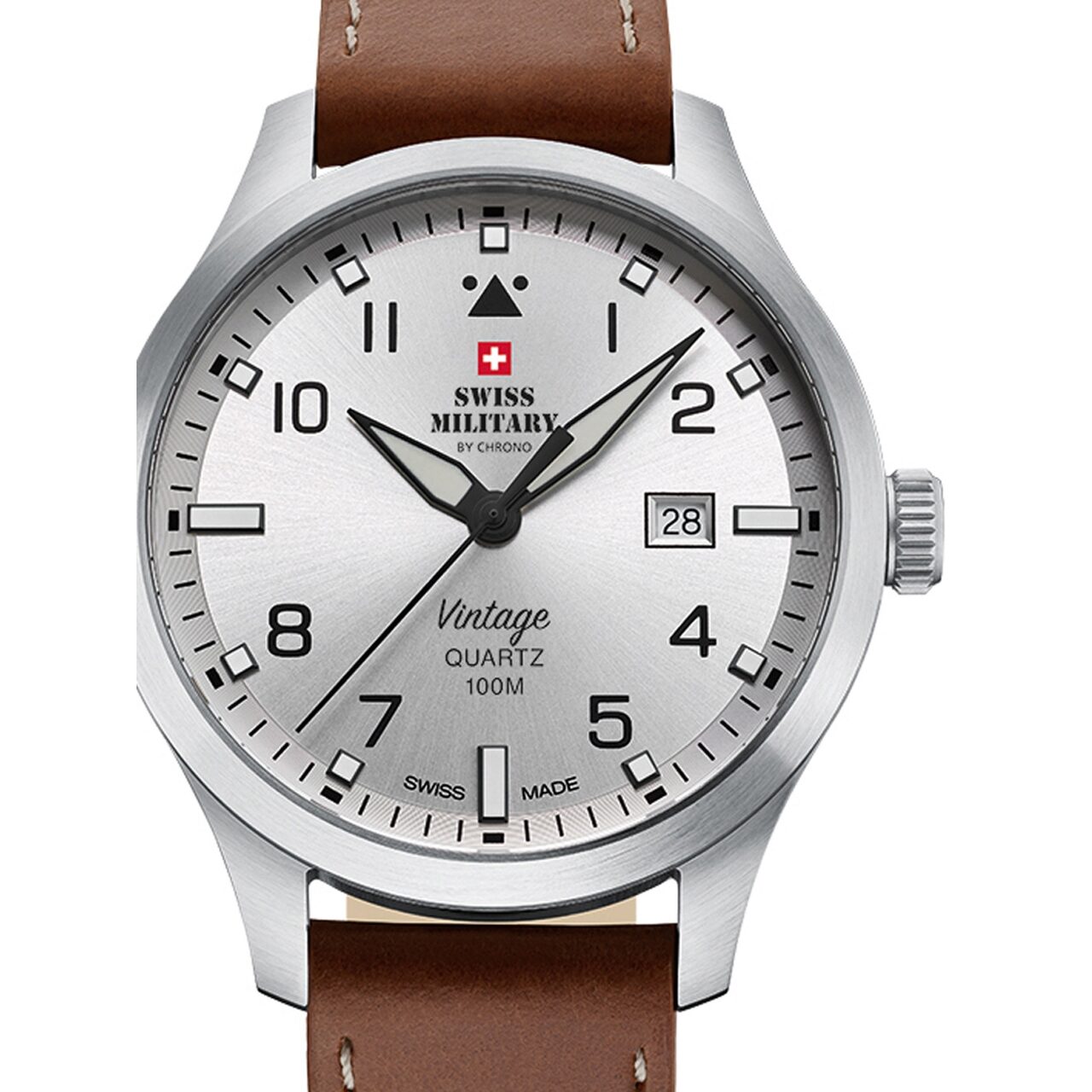 Ceas barbatesc Swiss Military SM34078.05, 43mm, 10ATM, Argintiu