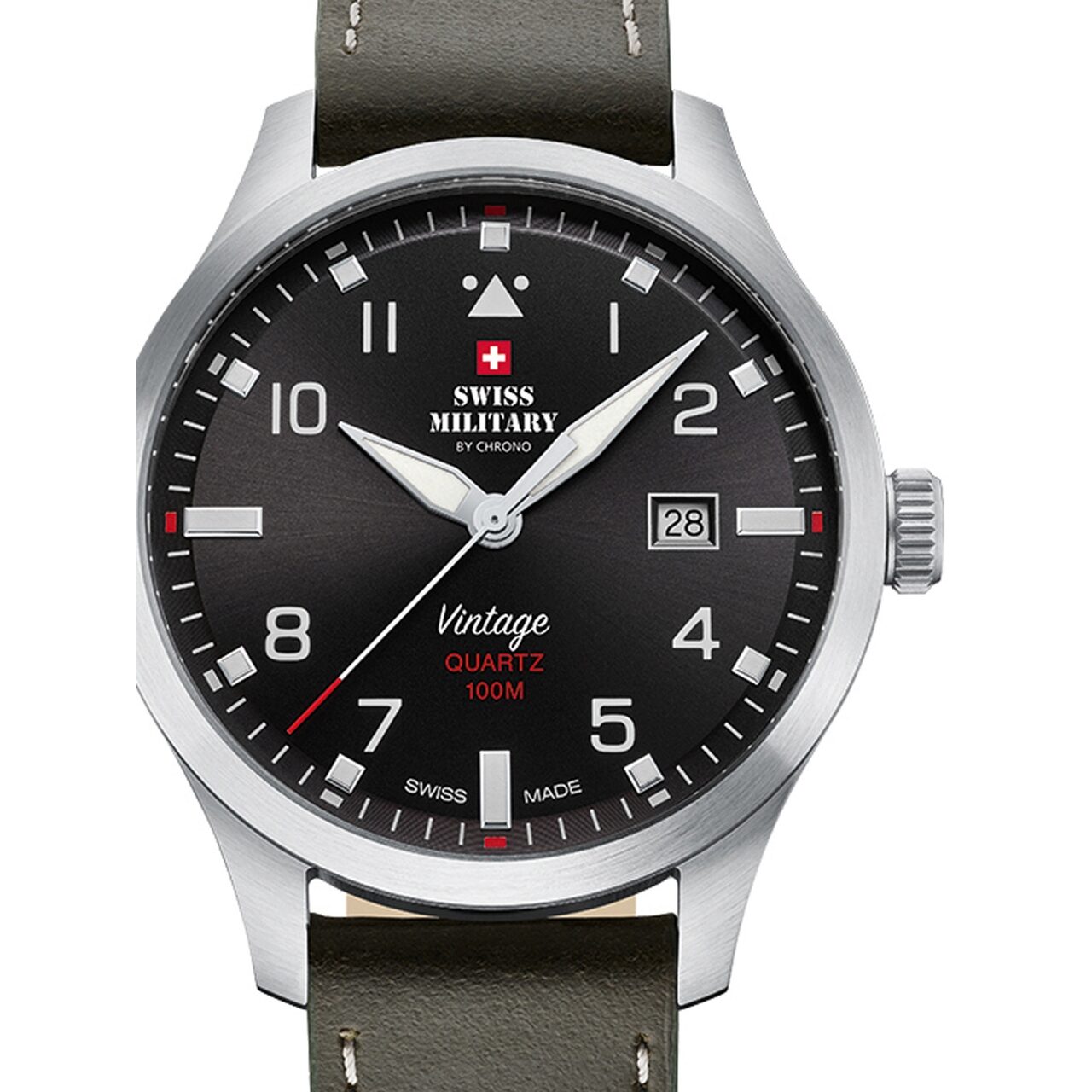 Ceas barbatesc Swiss Military SM34078.04, 43mm, 10ATM, Argintiu