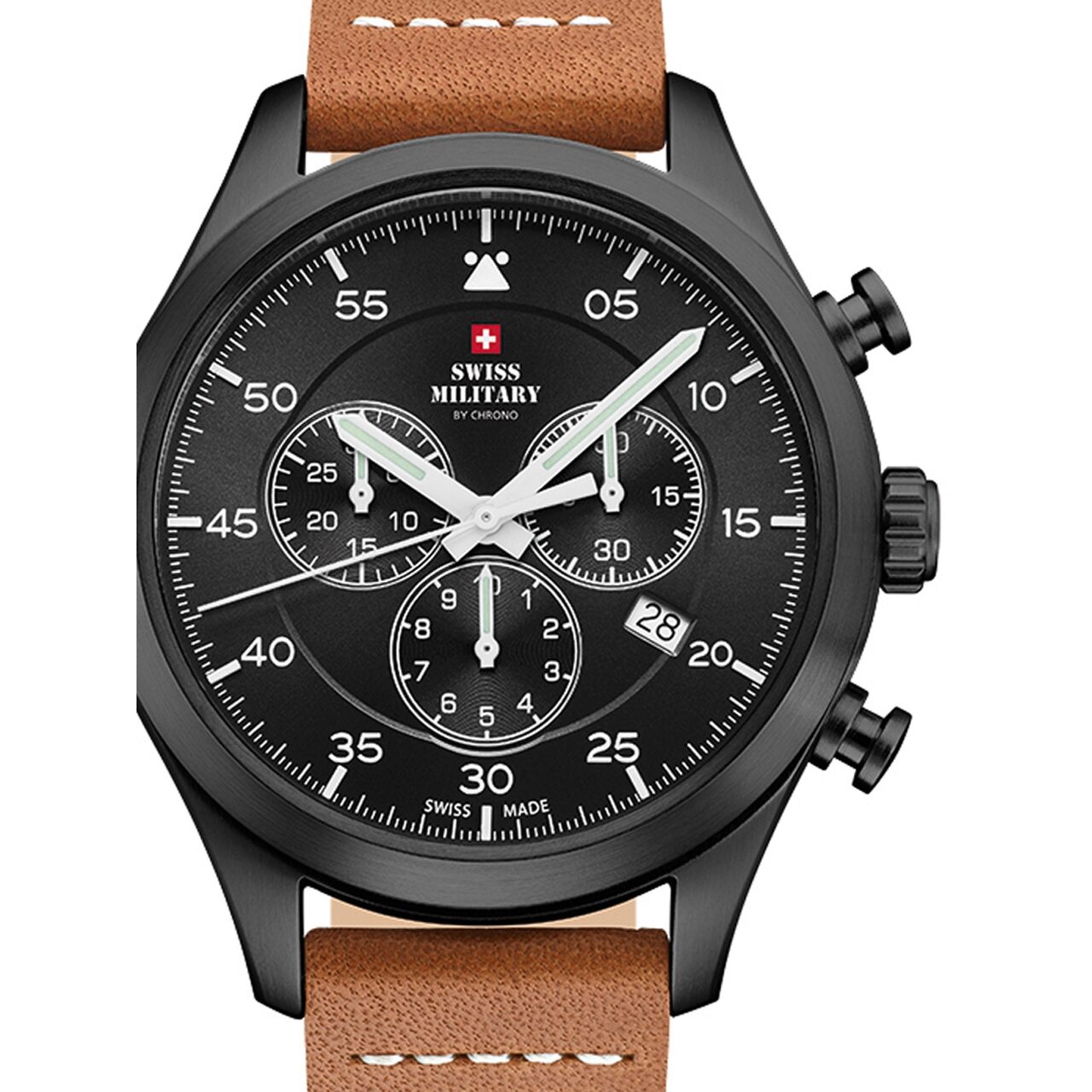 Ceas barbatesc Swiss Military SM34076.08 Cronograf 43mm, 10ATM, Negru