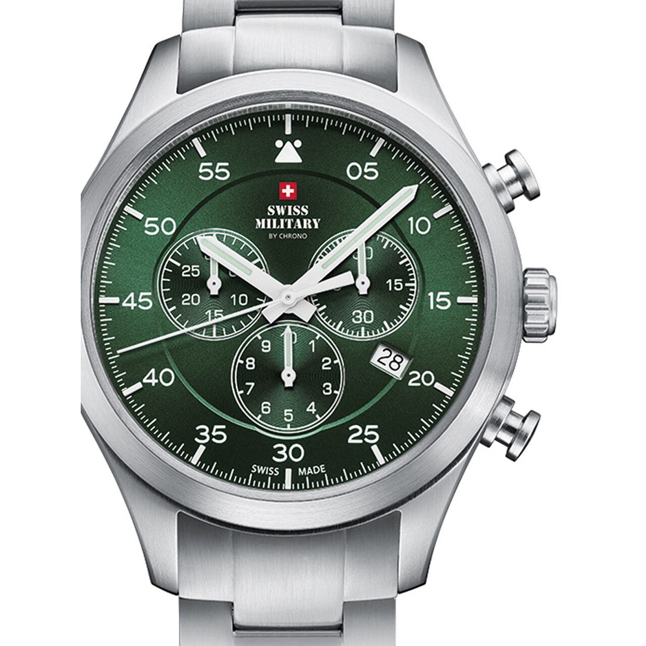 Ceas barbatesc Swiss Military SM34076.03 Cronograf 43mm, 10ATM, Argintiu
