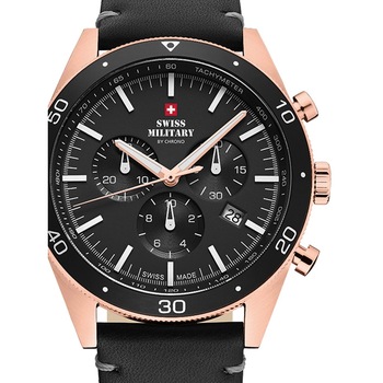 Ceas barbatesc Swiss Military SM34079.07 Cronograf 43mm, 10ATM, Auriu Ceas barbatesc Swiss Military SM34079.07 Cronograf 43mm, 10ATM, Auriu