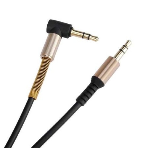 Cablu audio cu mufa Jack 3.5mm si capat flexibil, Negru