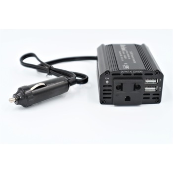 Invertor auto 150W 12V DC, cu incarcator auto dublu USB 3.1A Invertor auto 150W 12V DC, cu incarcator auto dublu USB 3.1A