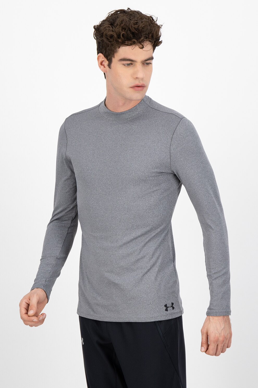 Under Armour, Bluza elastica pentru antrenament ColdGear®, Gri melange