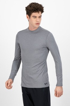 Under Armour, Bluza elastica pentru antrenament ColdGear®, Gri melange Under Armour, Bluza elastica pentru antrenament ColdGear®, Gri melange