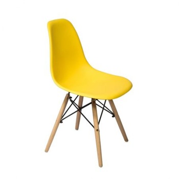 Scaun living galben, 46.5x56x81cm, picioare lemn de fag Scaun living galben, 46.5x56x81cm, picioare lemn de fag