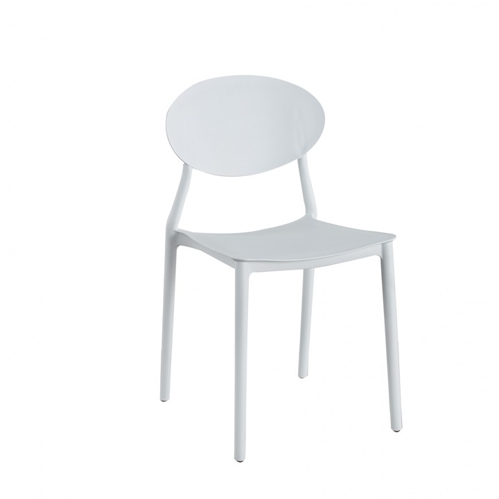 Set 4 scaune living Oval,alb, polipropilena