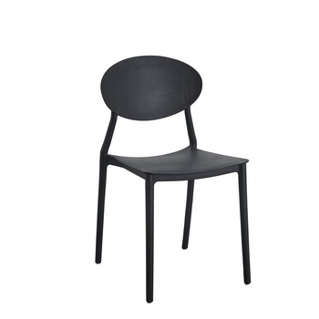 Set 4 scaune living Oval, negru, polipropilena Set 4 scaune living Oval, negru, polipropilena