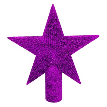Varf de Brad, OffLimits, Model Stea cu Sclipici, 15 Cm, Mov Varf de Brad, OffLimits, Model Stea cu Sclipici, 15 Cm, Mov
