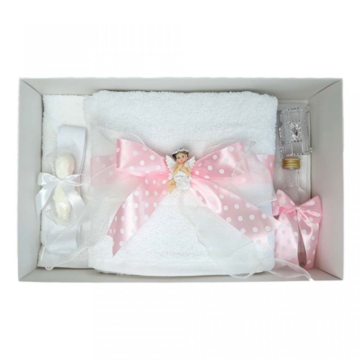 Trusou botez fundita roz, cu ingeras, Denikos® 32
