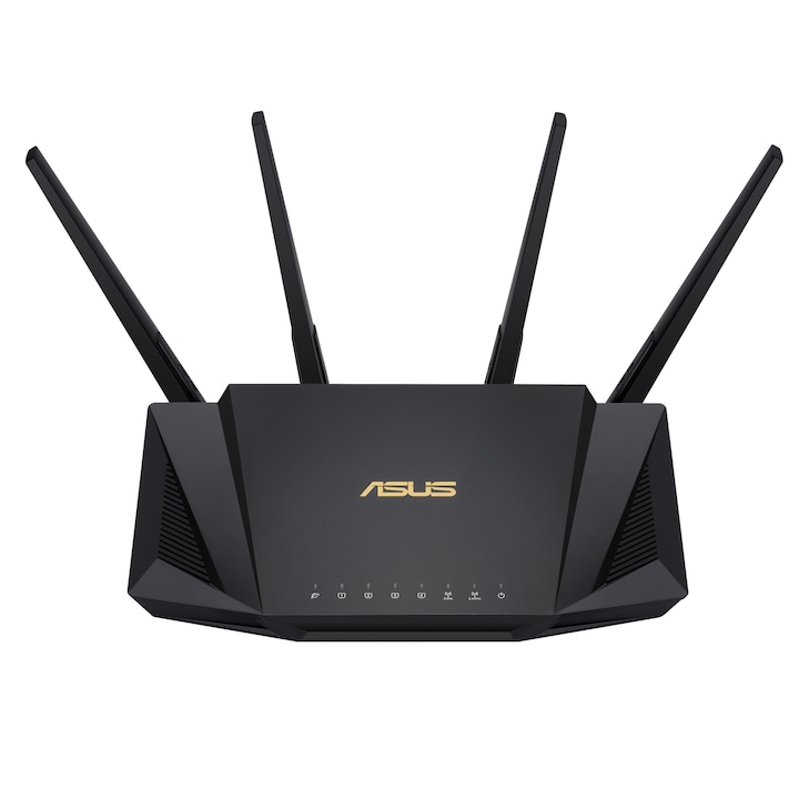 Router Wireless ASUS RT-AX58U V2, AX3000, Dual-Band, Quad-Core 1.5GHz CPU, 256MB/512MB Flash/RAM, Gigabit, AiProtection Pro, Adaptive QoS, VPN server/client, IPTV, OFDMA, MU-MIMO, Beamforming, Port forwarding, AiMesh