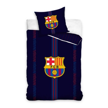 Lenjerie pat FC Barcelona, 160x200, bleumarin, 2 piese Lenjerie pat FC Barcelona, 160x200, bleumarin, 2 piese